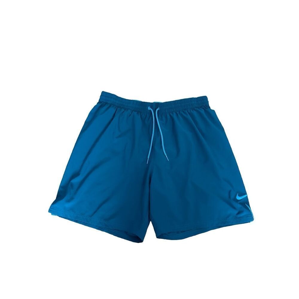 nike men’s swim trunks swim shorts blue lined men’s size XL